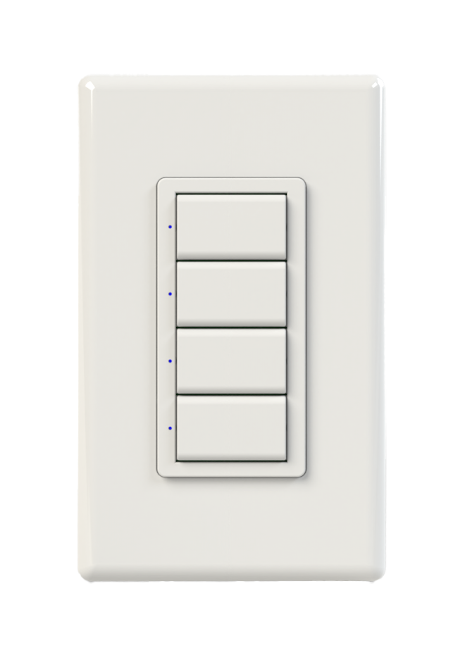 four button wireless light switch white